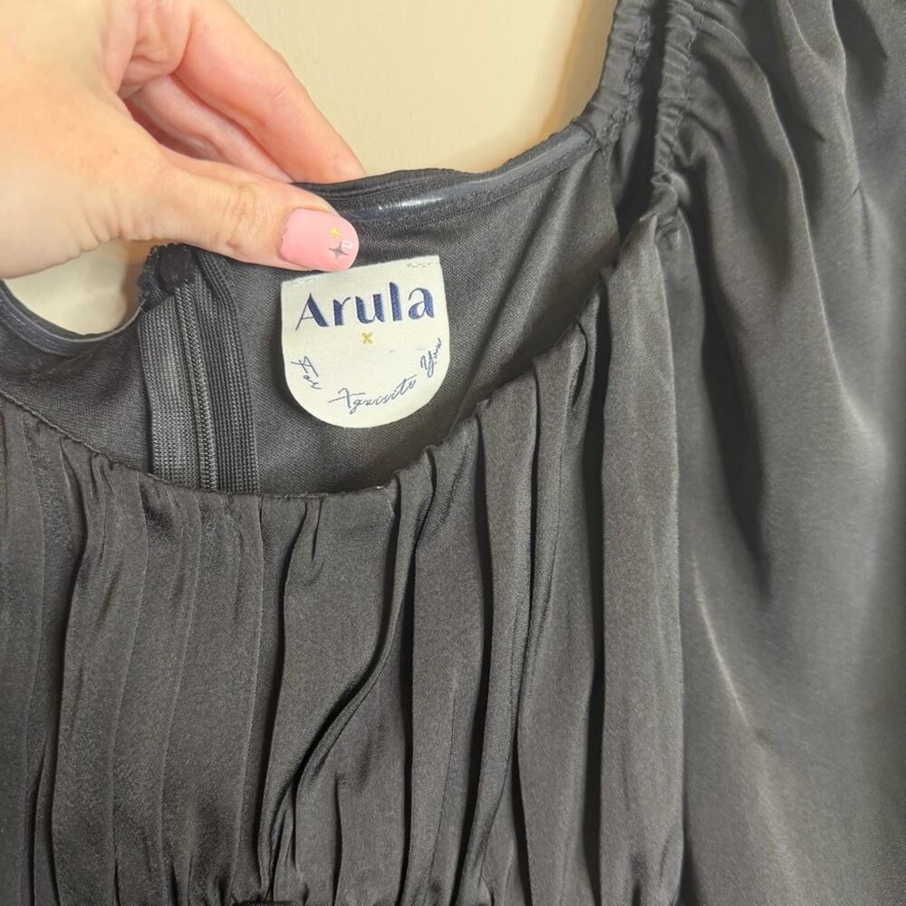 Arula Black Crossover Puff Sleeve Mini Dress Size X XL - Picture 5 of 8